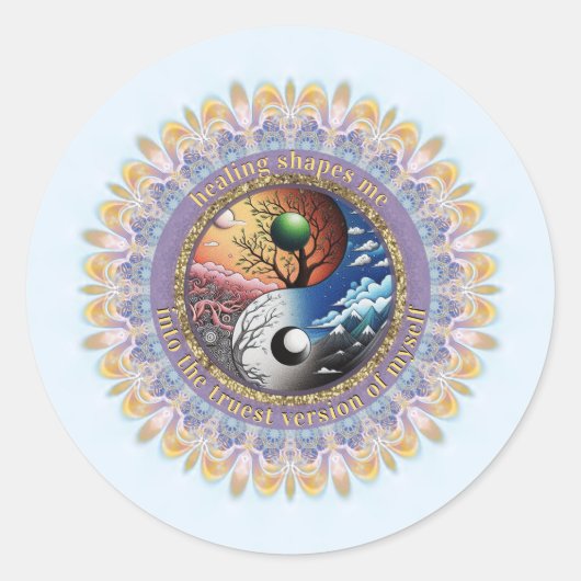 Sticker Rond Affirmation de soi, version la plus vraie, embrass (Devant)