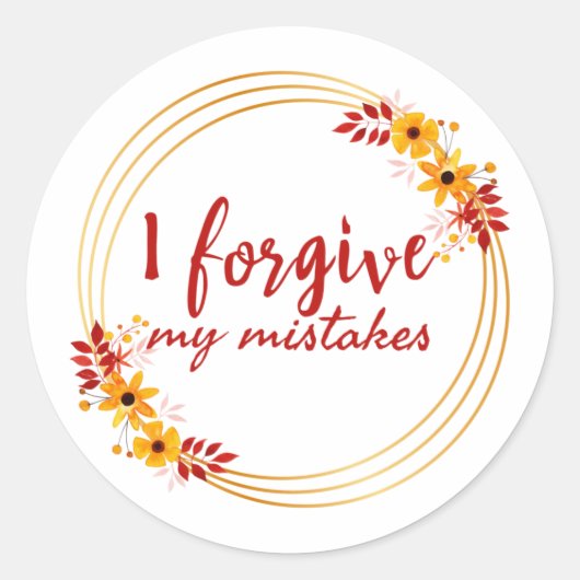 Sticker Rond affirmations inspirantes sur l'acceptation de soi (Devant)