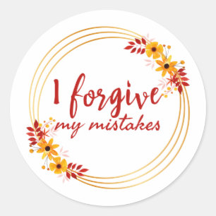 Sticker Rond affirmations inspirantes sur l'acceptation de soi