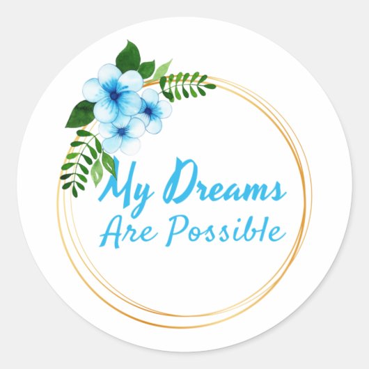 Sticker Rond affirmations positives pour l'acceptation de la vi (Devant)