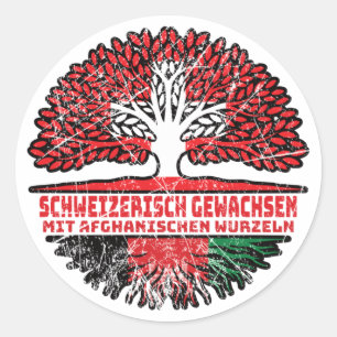 Sticker Rond Afghanistan Arbre suisse suisse afghan