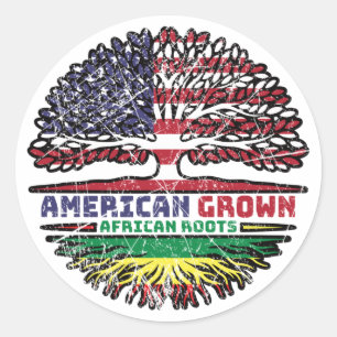 Sticker Rond Africa African US American États-Unis Tree