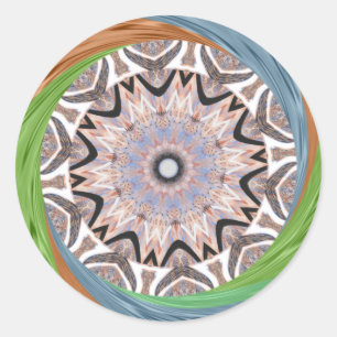 Sticker Rond Africa Asia traditional edgy pattern