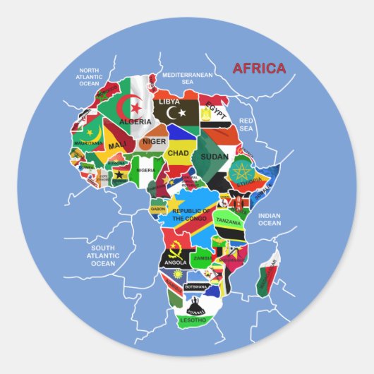 Sticker Rond Africa Map (Devant)