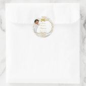 Sticker Rond African American Baby Boy Baptism Gold Cross (Sac)
