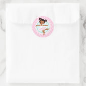 Sticker Rond African American Ballerina (Sac)