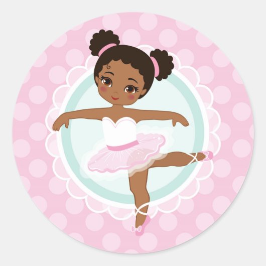 Sticker Rond African American Ballerina (Devant)