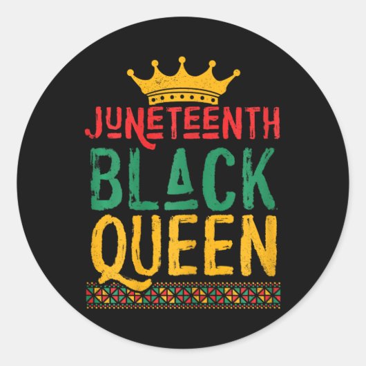 Sticker Rond African American Junten Black Queen Hist (Devant)