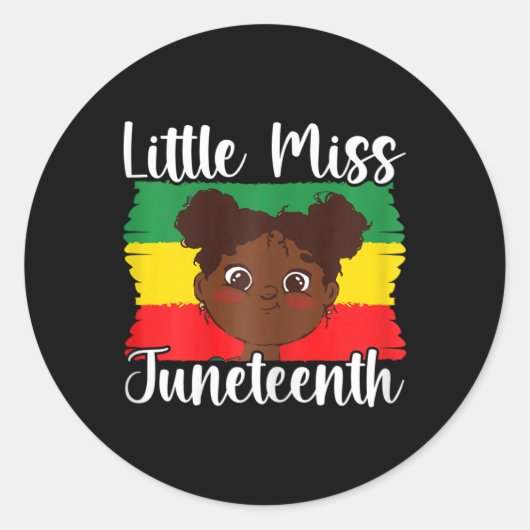 Sticker Rond African American Little Miss Junetten (Devant)