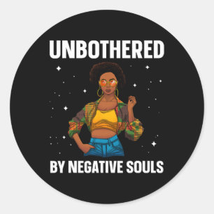 Sticker Rond African Black Queen Art Pour Femmes Melanin Afr
