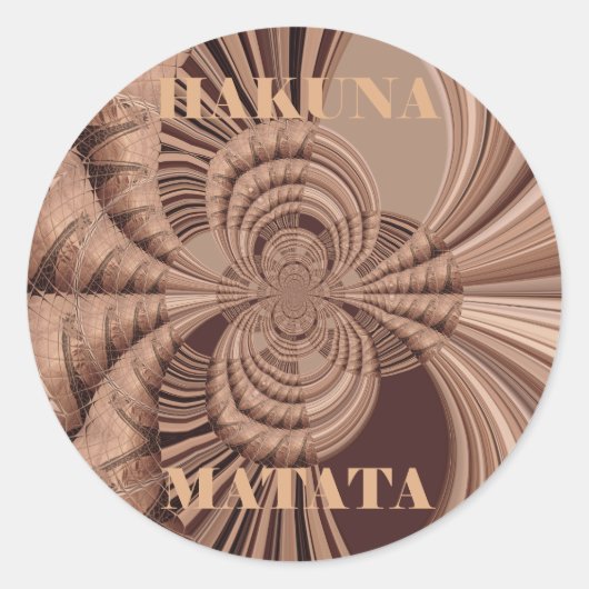Sticker Rond African Hakuna Matata Fractal Art Print/Graphic (Devant)