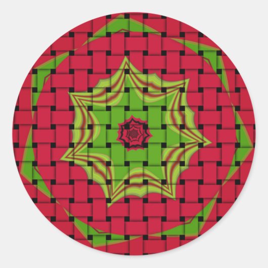 Sticker Rond African Lovely Design rouge tissé (Devant)