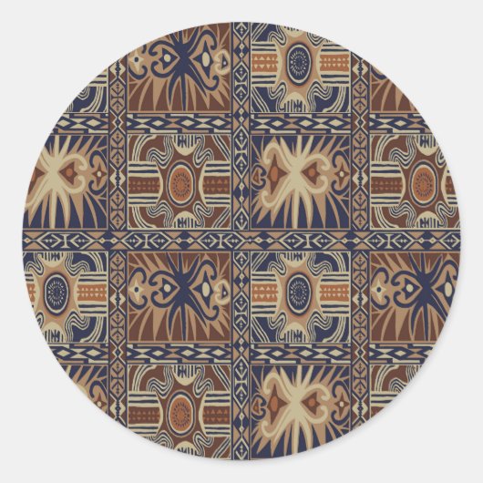 Sticker Rond African Tribal Collage contemporain (Devant)