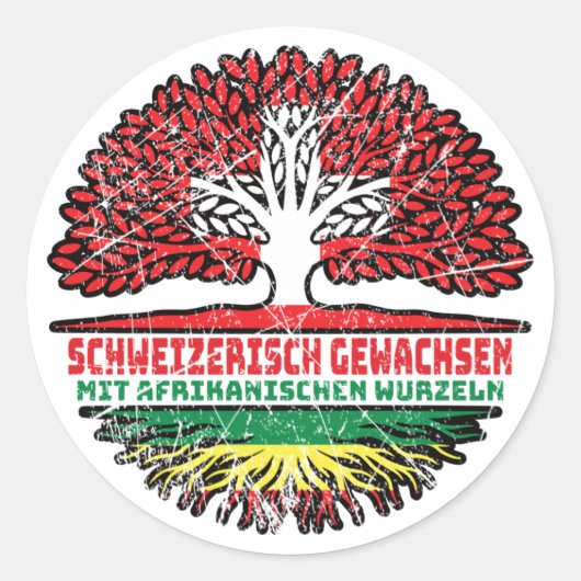 Sticker Rond Afrika Afrikanisch Schweizer Schweiz Baum Wurzel (Devant)