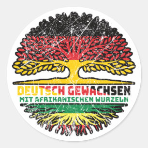 Sticker Rond Afrique Afrique Allemand Baum Racines