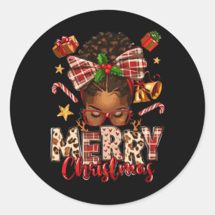 Sticker Rond Afrique-Amérique Noël Africaine Femmes Noires Mama