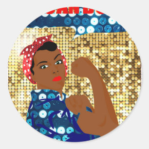 Sticker Rond afrique rosie le riveter