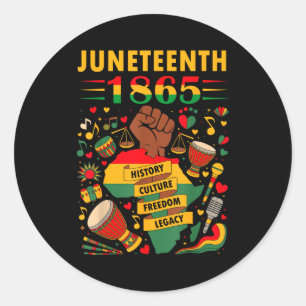 Sticker Rond Afro-américain 1865 juneteenth histoire des Noirs