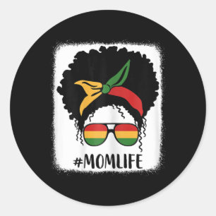 Sticker Rond Afro-Américain Maman Vie Mère Noire Mères D