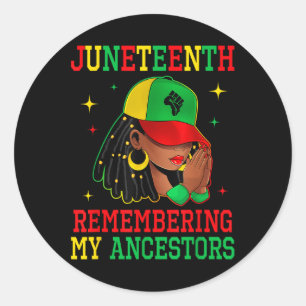 Sticker Rond Afro Black Women Melanin Queen Junetten Se souveni