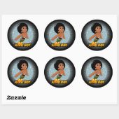 Sticker Rond Afro Boy (Feuille)