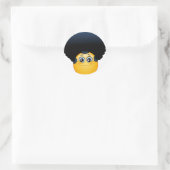 Sticker Rond afro émoji (Sac)