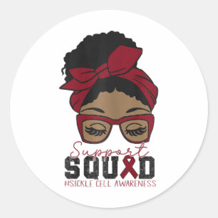 Sticker Rond Afro Messy Bun Sickle Mois de sensibilisation aux 