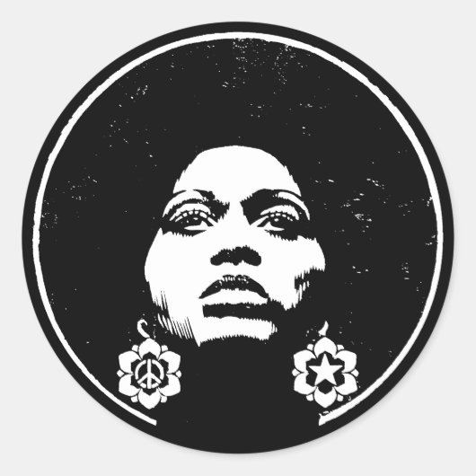 Sticker Rond Afro Power (Devant)
