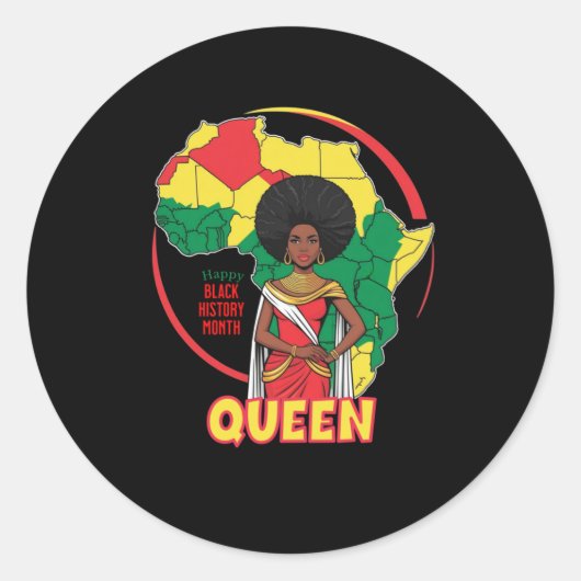 Sticker Rond Afro Queen (Devant)