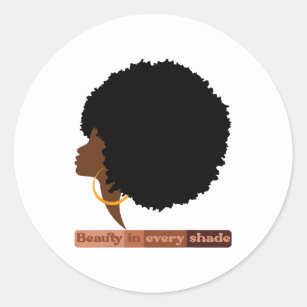 Sticker Rond Afro Queen African American Melanin Brown Sugar Ed