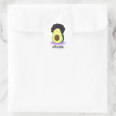 Sticker Rond Afrocado Drôle Avocado Avec Pun Afro (Sac)