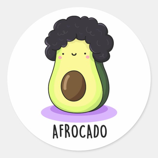 Sticker Rond Afrocado Drôle Avocado Avec Pun Afro (Devant)
