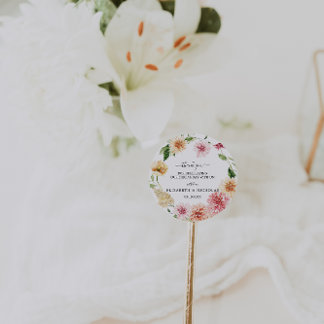 Sticker Rond Afterglow Floral Garden | Wedding Favor