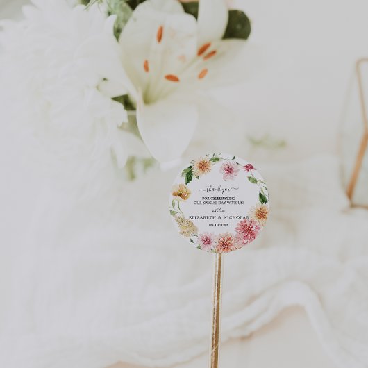 Sticker Rond Afterglow Floral Garden | Wedding Favor