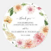 Sticker Rond Afterglow Floral Garden | Wedding Favor (Devant)