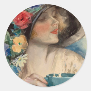 Sticker Rond Afternoon Tea - Harrison Fisher