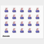 Sticker Rond AG- Pig Lecture Comment voler Livre (Feuille)