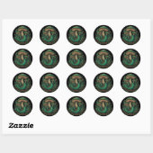 Sticker Rond Agarics et échelles (Feuille)