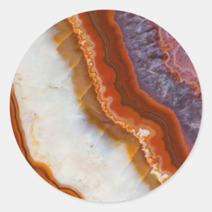 Sticker Rond Agate d'asméthyste rouillé