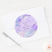 Sticker Rond Agate Glitter Violet Merci pour votre commande (Enveloppe)