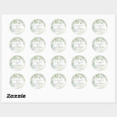 Sticker Rond Agate Greenery Eucalyptus Sage Green Wash Mariage (Feuille)