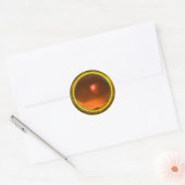Sticker Rond AGATE MAGIQUE, orange jaune vif (Enveloppe)