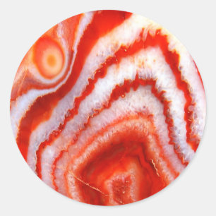 Sticker Rond Agate Orange Sanguine.
