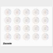 Sticker Rond agate pailleté blush merci pour la commande (Feuille)