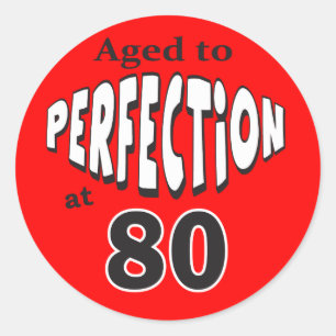 Sticker Rond Âgé à la perfection au quatre-vingtième