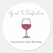 Sticker Rond Âgé à la perfection vin 50e anniversaire (Devant)