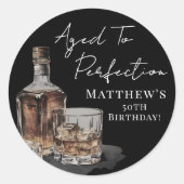 Sticker Rond Aged To Perfection Birthday (Devant)