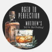 Sticker Rond Aged To Perfection Birthday (Devant)