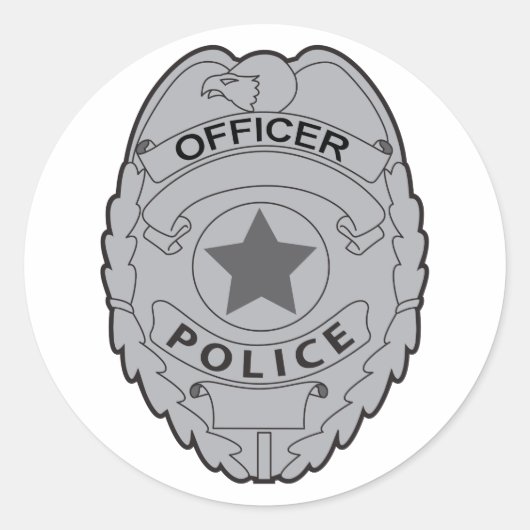 STICKER ROND AGENT DE POLICE BADGE (Devant)