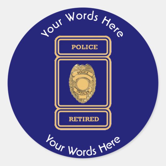 Sticker Rond Agent de police de Retired (Devant)
